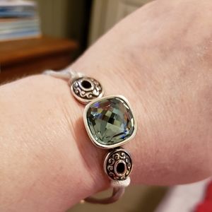 BRIGHTON Venus Rising Aqua Blue Swarovski Crystal Bracelet with Satin Cord